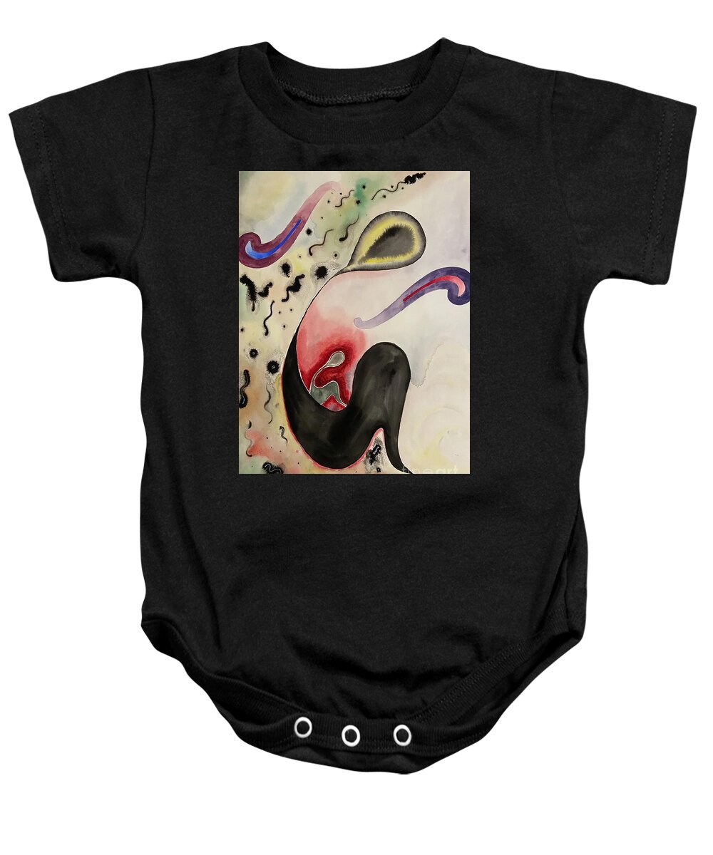 Mother And Child Baby Onesie featuring the painting Mothering by Pamela Henry