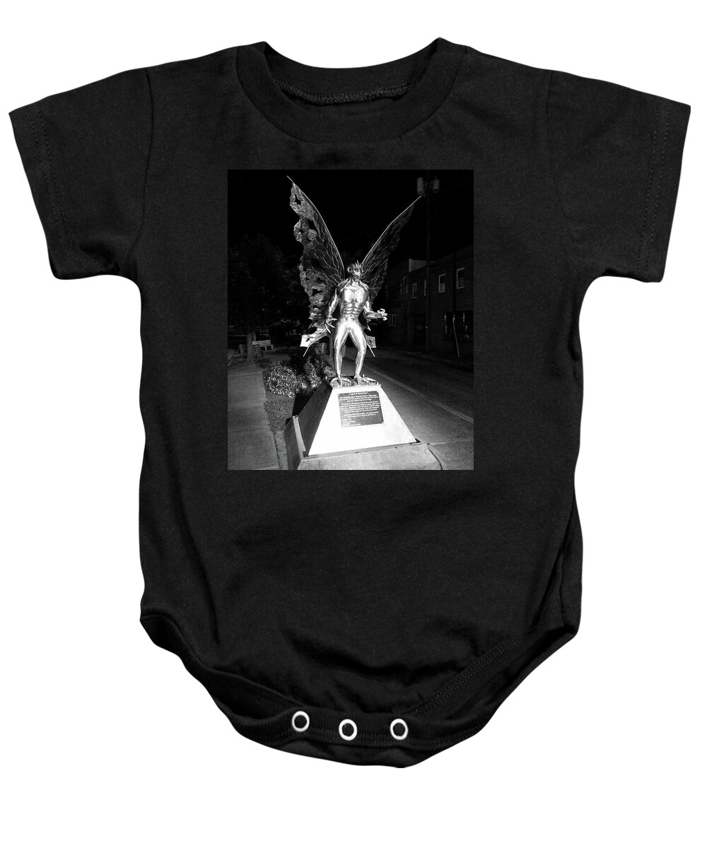 Mothman Baby Onesie featuring the photograph Mothman by Fred Larucci