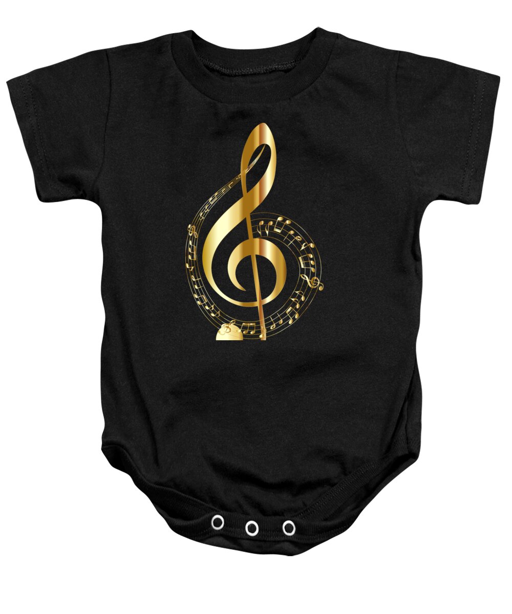 Music Baby Onesie featuring the photograph Music Treble Clef by Nancy Ayanna Wyatt