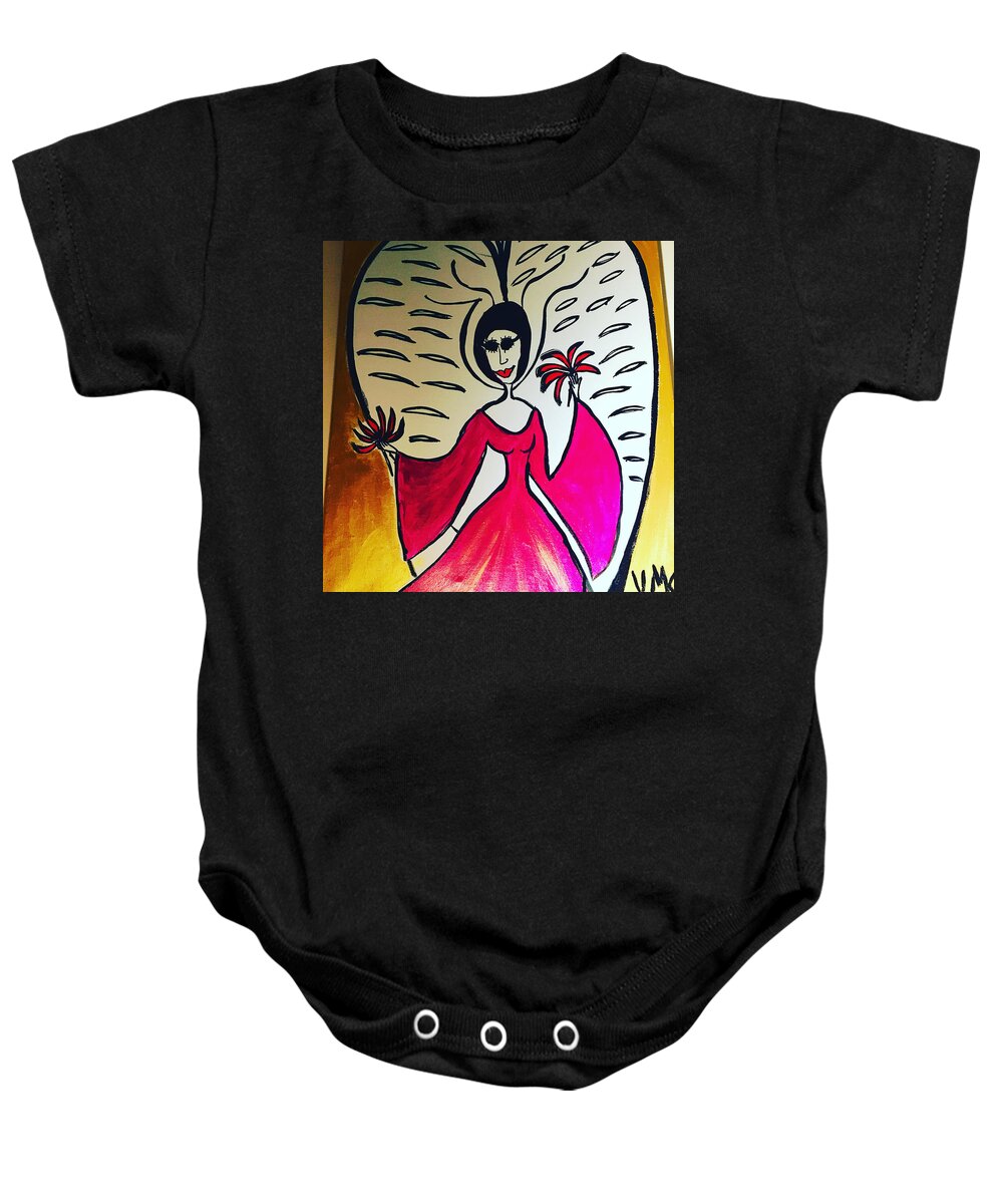Angel Baby Onesie featuring the painting Mysatrea Angel by Victoria Mary Clarke