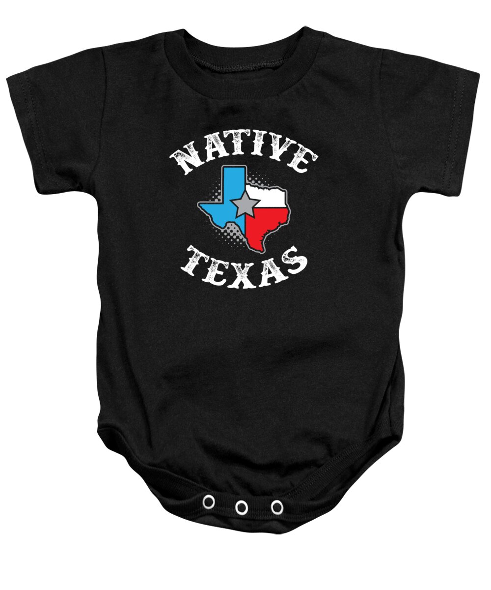 Texas Pride Baby Onesie featuring the digital art Native Texas Star State Texan Pride by Jacob Zelazny