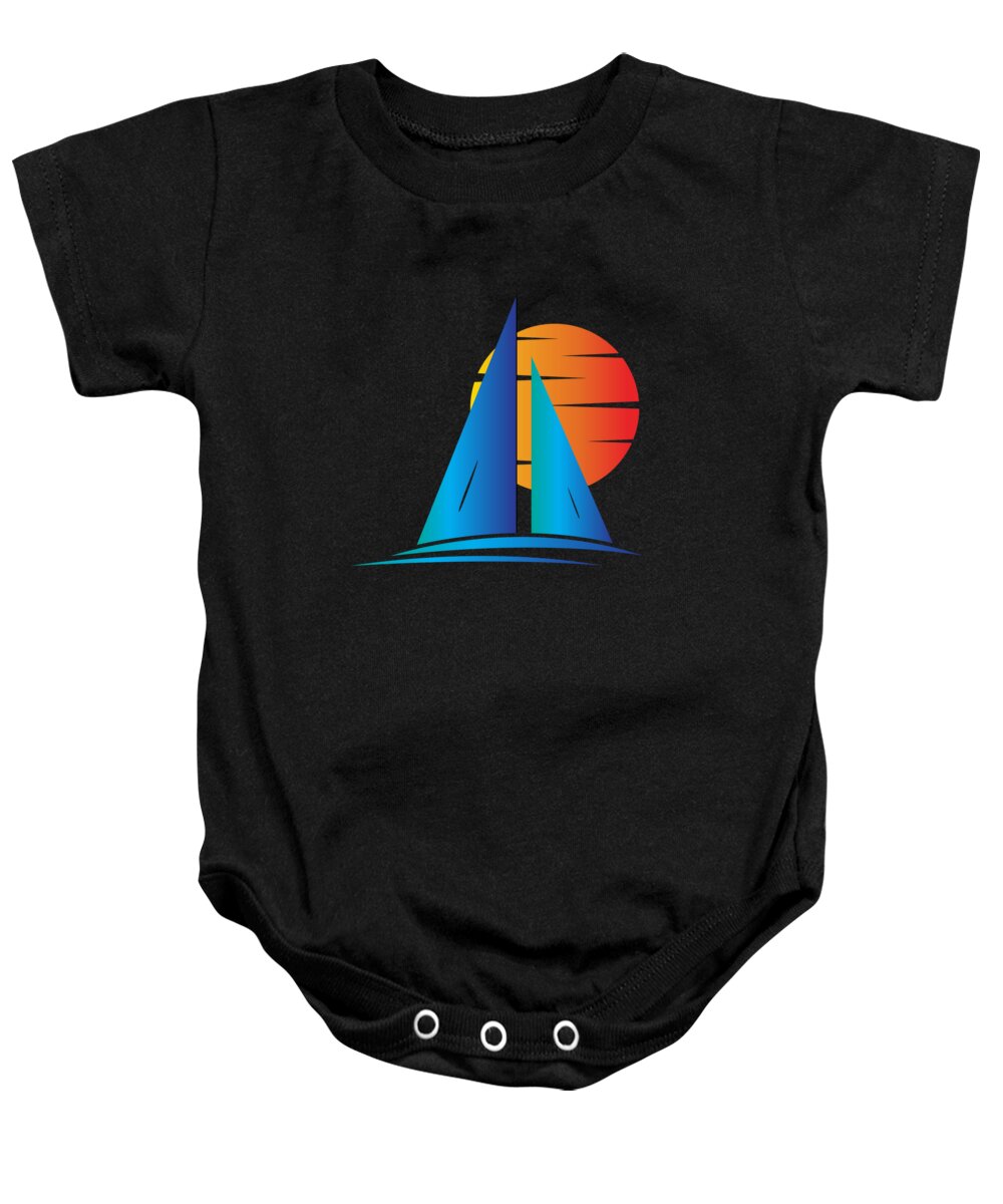 Cool Baby Onesie featuring the digital art Nautical Sailboat Sailing by Flippin Sweet Gear