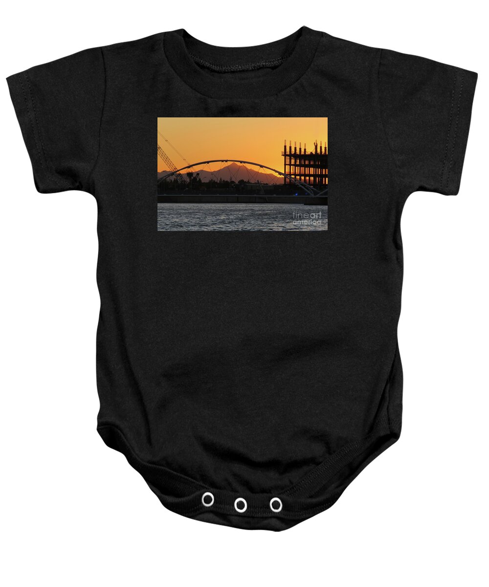 Architecture Baby Onesie featuring the photograph New Build by Mary Mikawoz