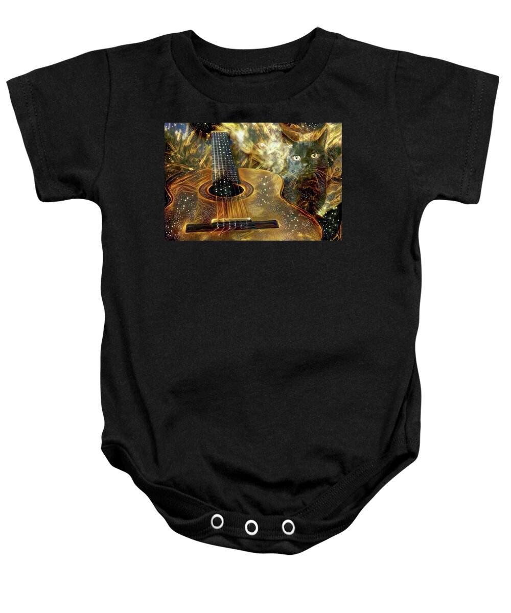 Guitar Baby Onesie featuring the digital art Night Moves by Peggy Collins