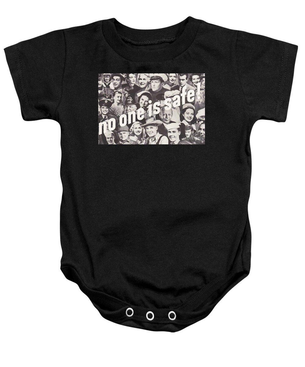 Editorial Baby Onesie featuring the digital art No One Is safe by Sally Edelstein