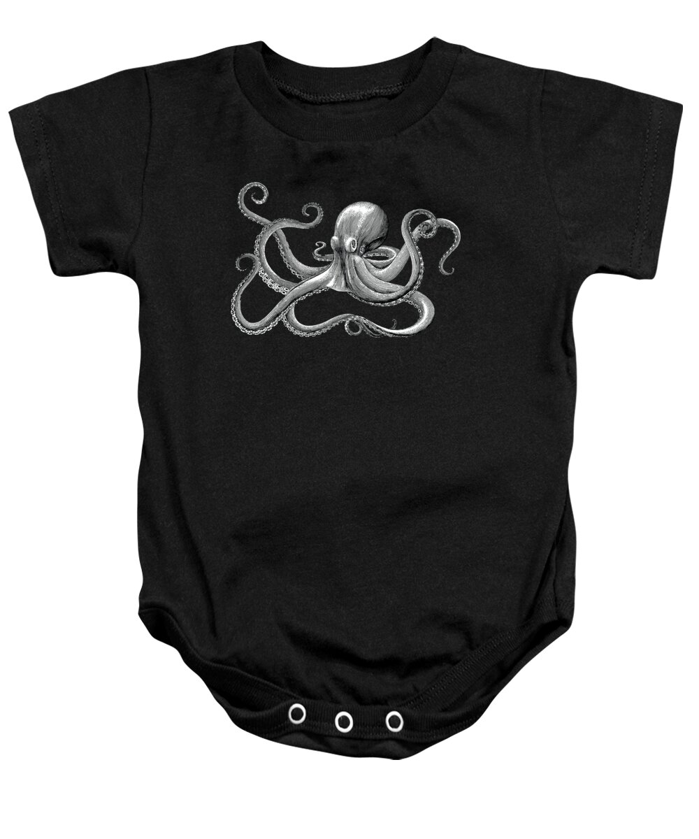 T Shirt Baby Onesie featuring the painting Octopus Blue Tee Tees T-Shirt T Shirt by Tony Rubino