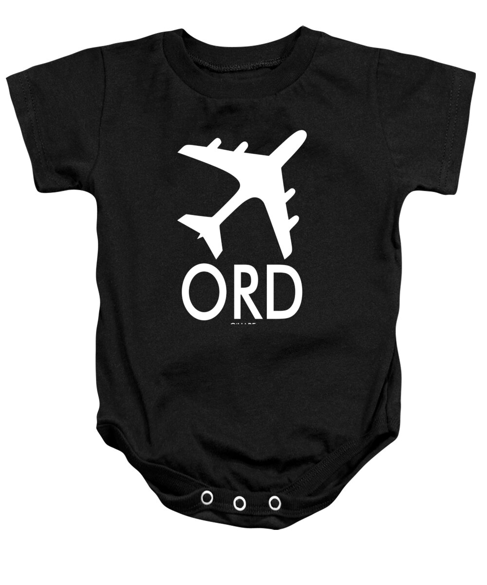 Airport Code Baby Onesie featuring the digital art O'Hare International Airport Chicago Illinois USA by Karl Wiebe