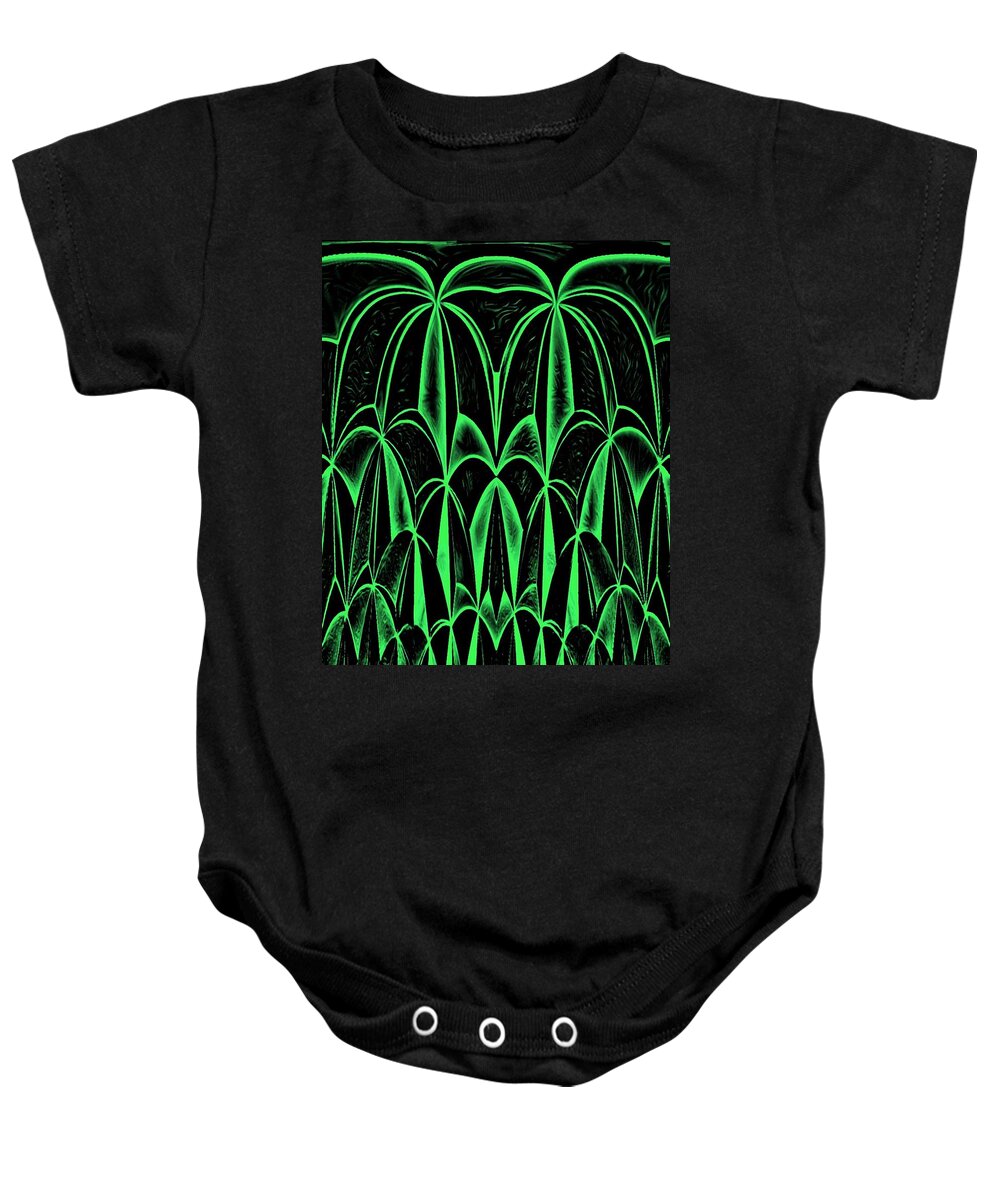 Digital Baby Onesie featuring the digital art Palm Tree Green by Ronald Mills