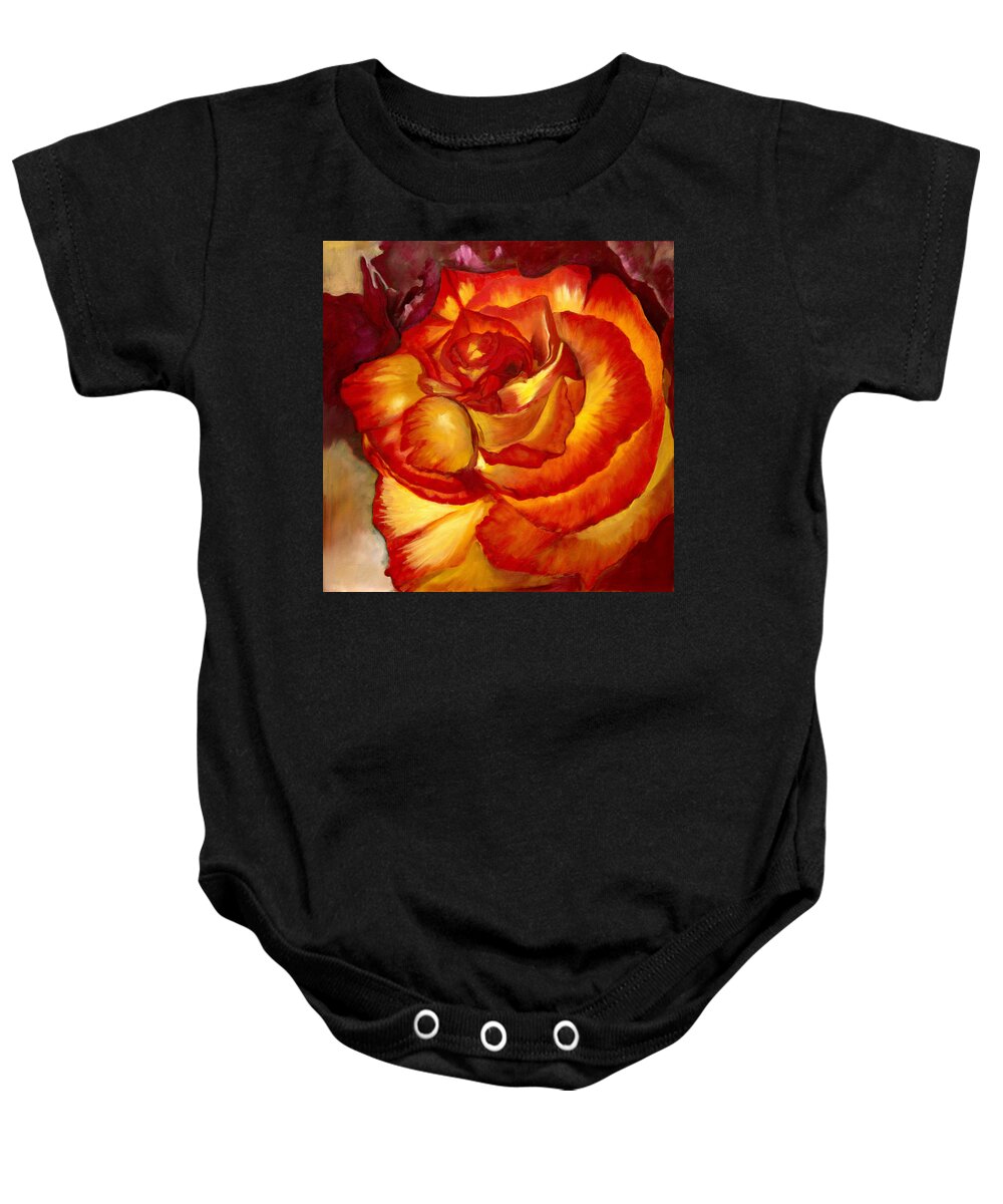 Romance Baby Onesie featuring the painting Passion by Juliette Becker