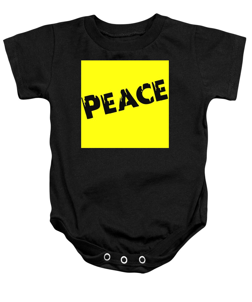  Baby Onesie featuring the digital art Peace - Yellow by Tony Camm