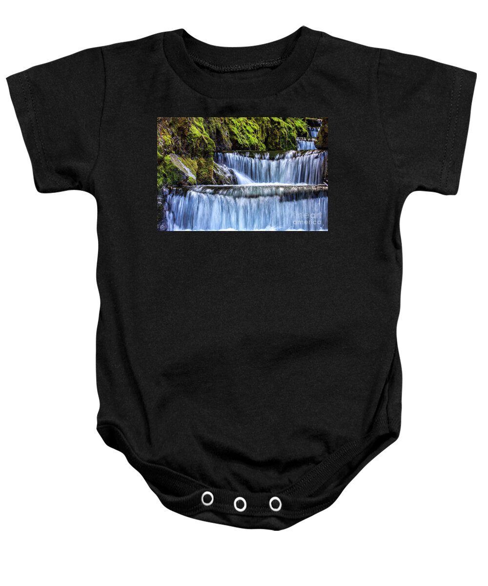 Peaceful Waterfall Baby Onesie featuring the photograph Peaceful Waterfall by David Millenheft