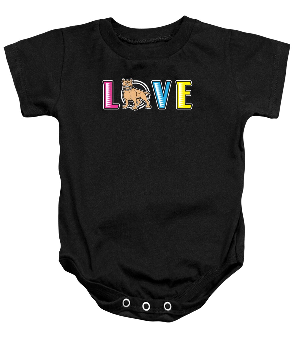Dog Lover Shirt Baby Onesie featuring the digital art Pit Bull Love Dog by Jacob Zelazny