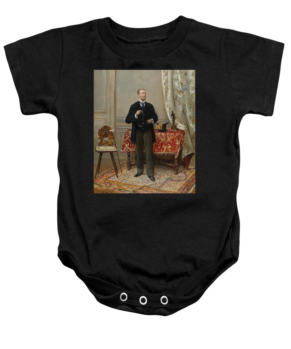 19th Century Painters Baby Onesie featuring the painting Portrait of Edmond Taigny by Jean Beraud