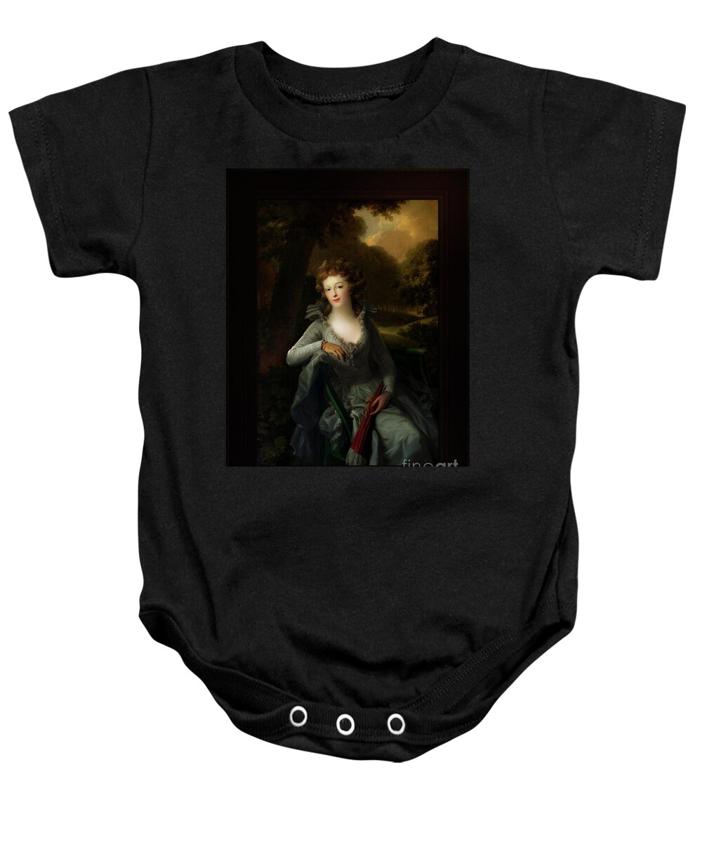 Portrait Of Jacoba Margaretha Maria Boreel Baby Onesie featuring the painting Portrait of Jacoba Margaretha Maria Boreel by Johann Friedrich August Tischbein Classical Art by Rolando Burbon