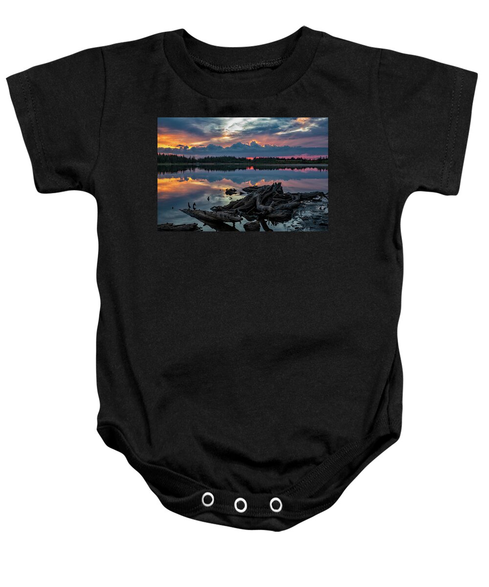 Brainard Lake Baby Onesie featuring the photograph Quarantine Sunrise by Darlene Bushue