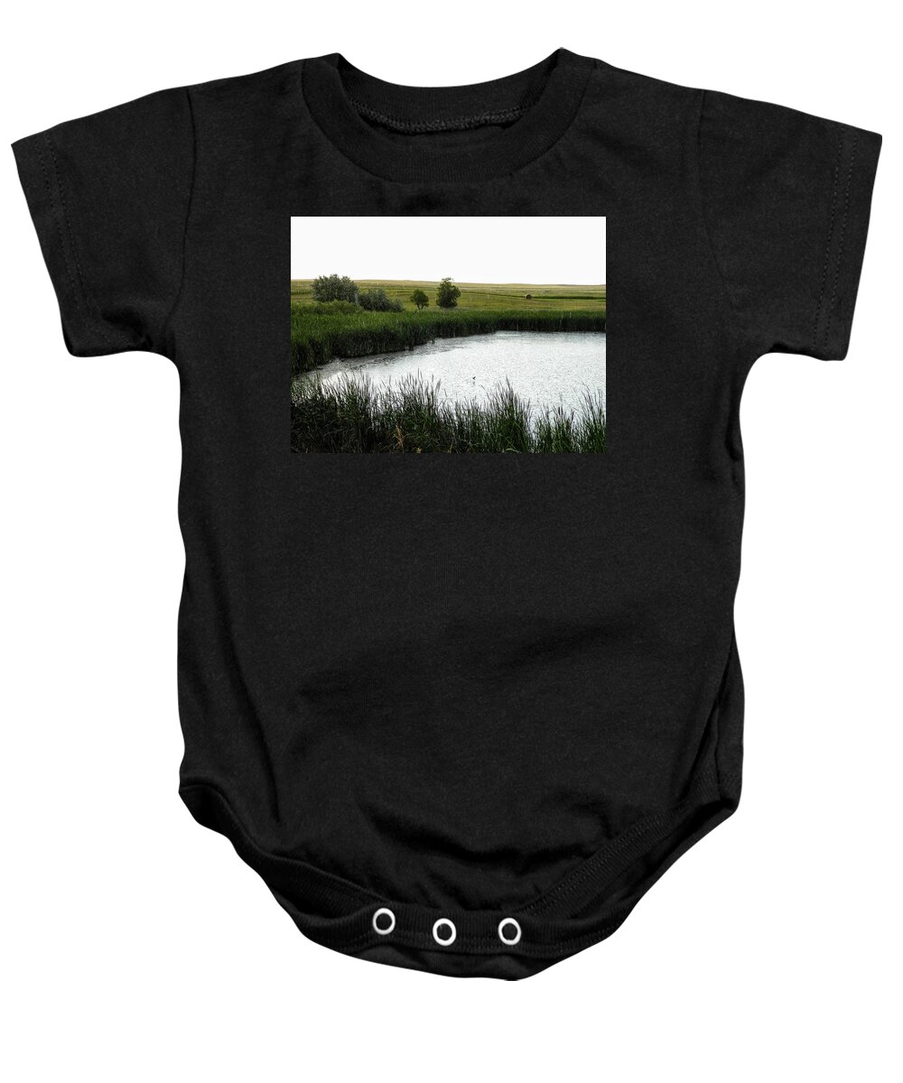 Pond Baby Onesie featuring the photograph Rainy Pond by Amanda R Wright