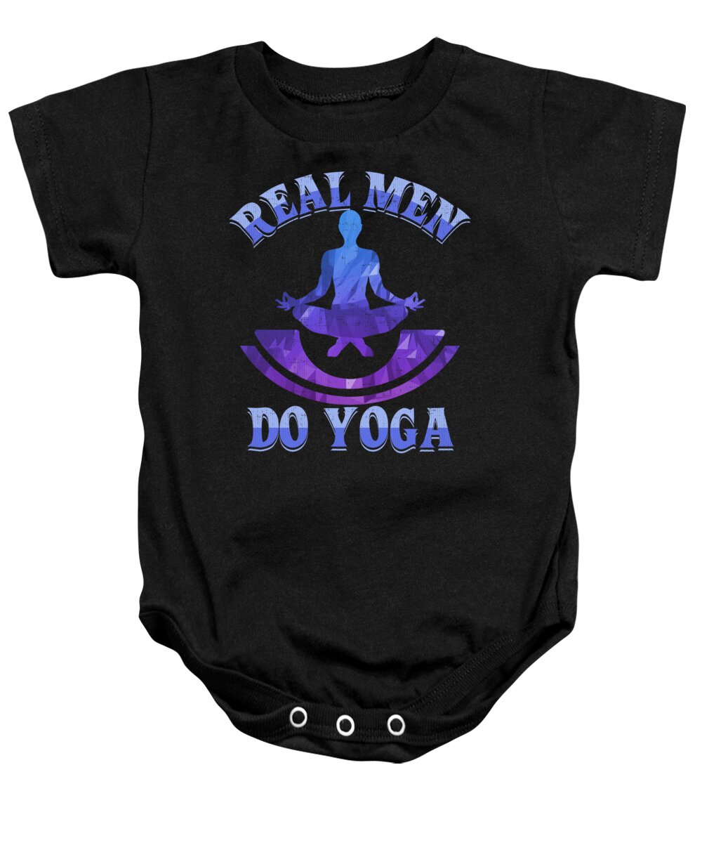 Yoga Gift Baby Onesie featuring the digital art Real Men Do Yoga Pose by Jacob Zelazny