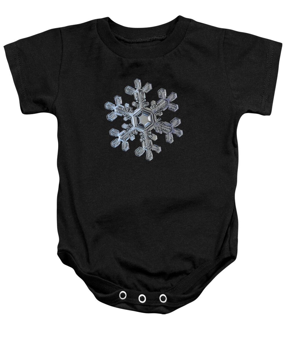 Snowflake Baby Onesie featuring the photograph Real snowflake 2016-01-06_1 by Alexey Kljatov
