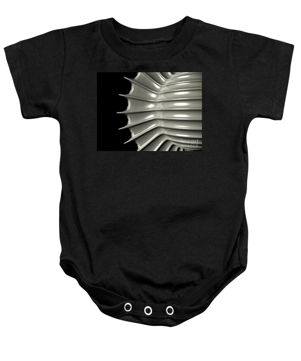 Ribs Baby Onesie featuring the digital art Reflections of Abstract Object by Phil Perkins