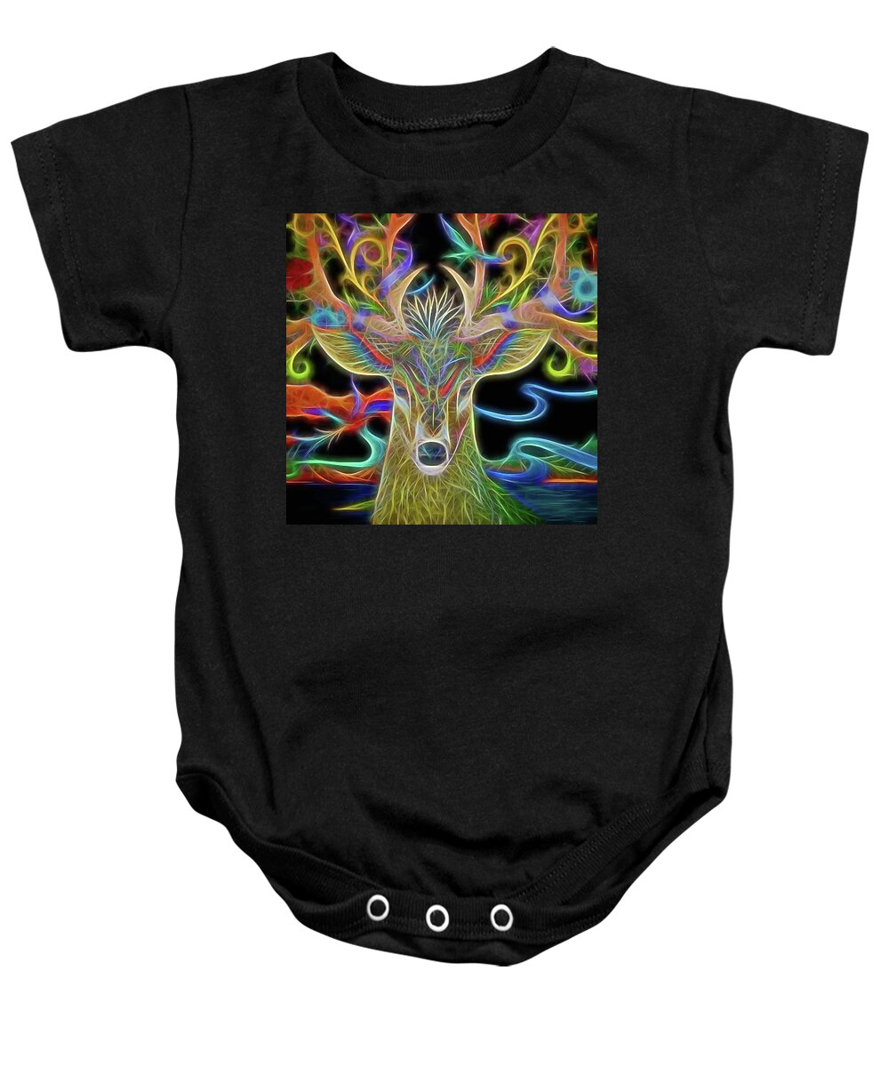 Deer Baby Onesie featuring the photograph Reindeer Abstract Art by Andrea Kollo