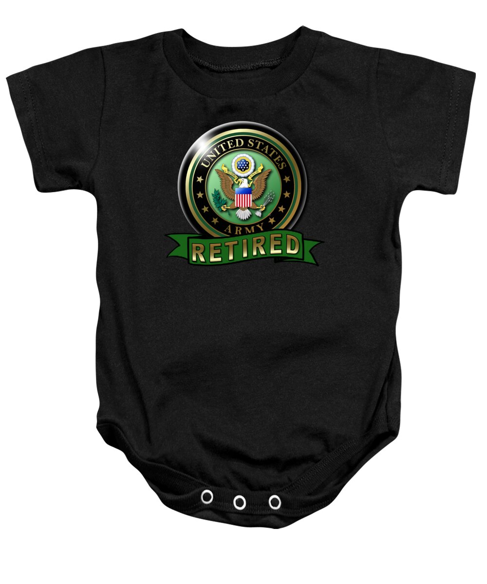 Retired Baby Onesie featuring the digital art Retired Army by Bill Richards