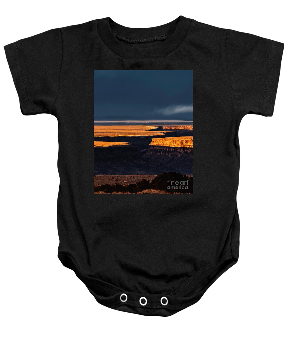  Baby Onesie featuring the photograph Rio Grande Gorge Golden by Elijah Rael