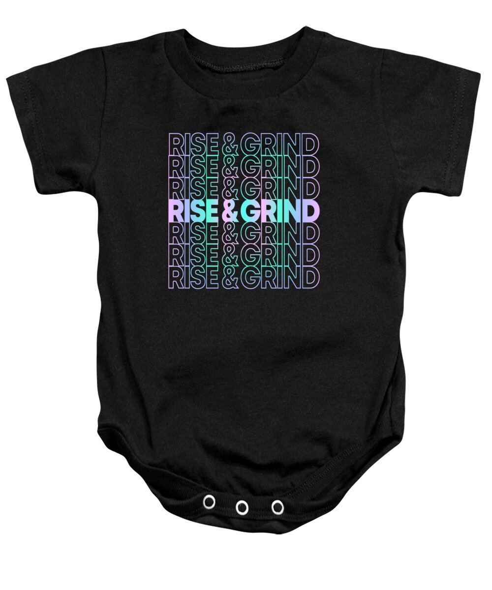 Skateboarding Baby Onesie featuring the digital art Rise and Grind by Flippin Sweet Gear