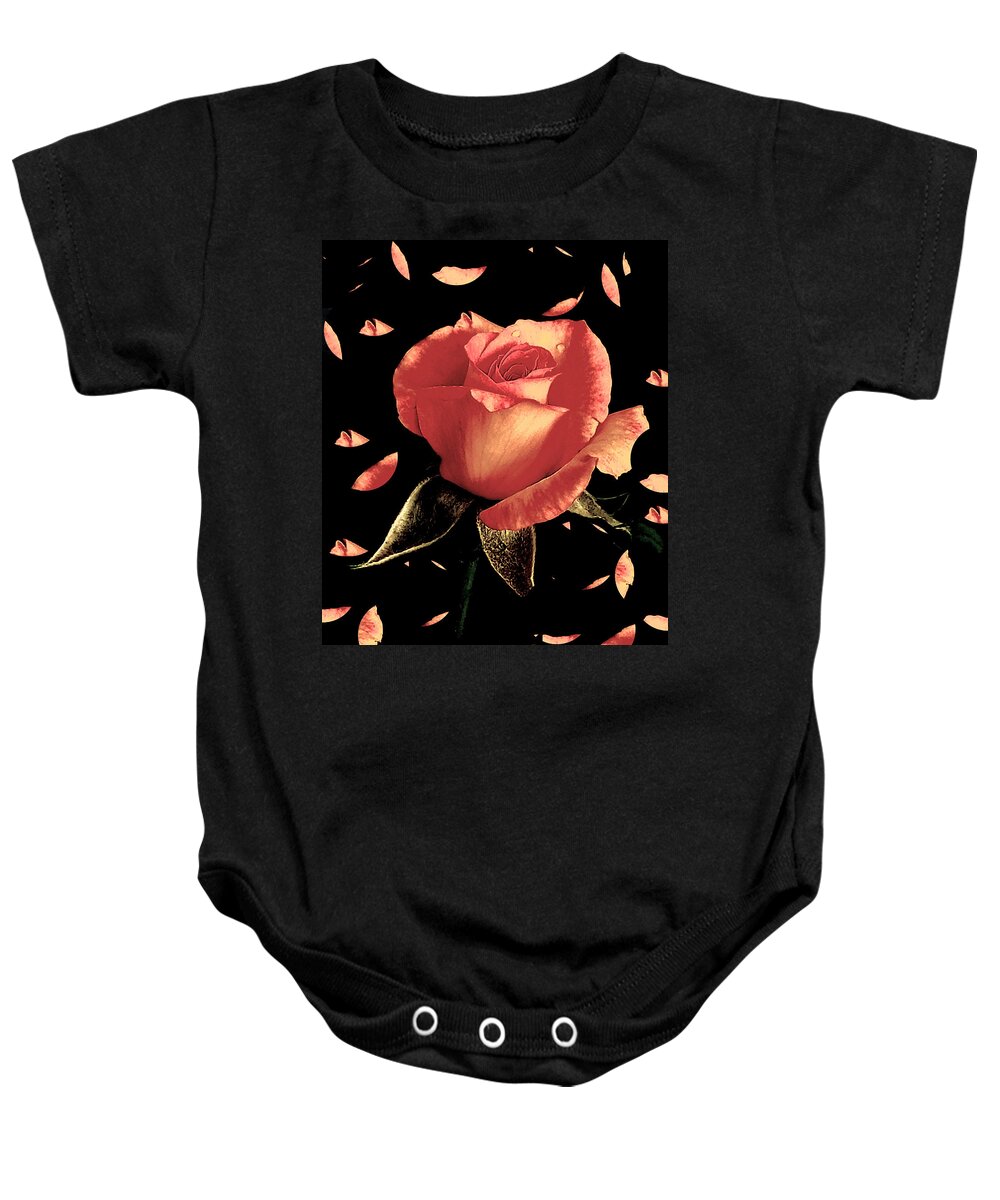 Rose Baby Onesie featuring the photograph Rose Petals by Dani McEvoy