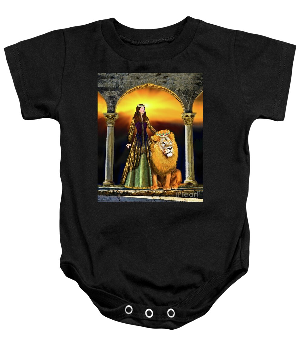 Crown Baby Onesie featuring the digital art Royal Overcomer 2 by Constance Woods