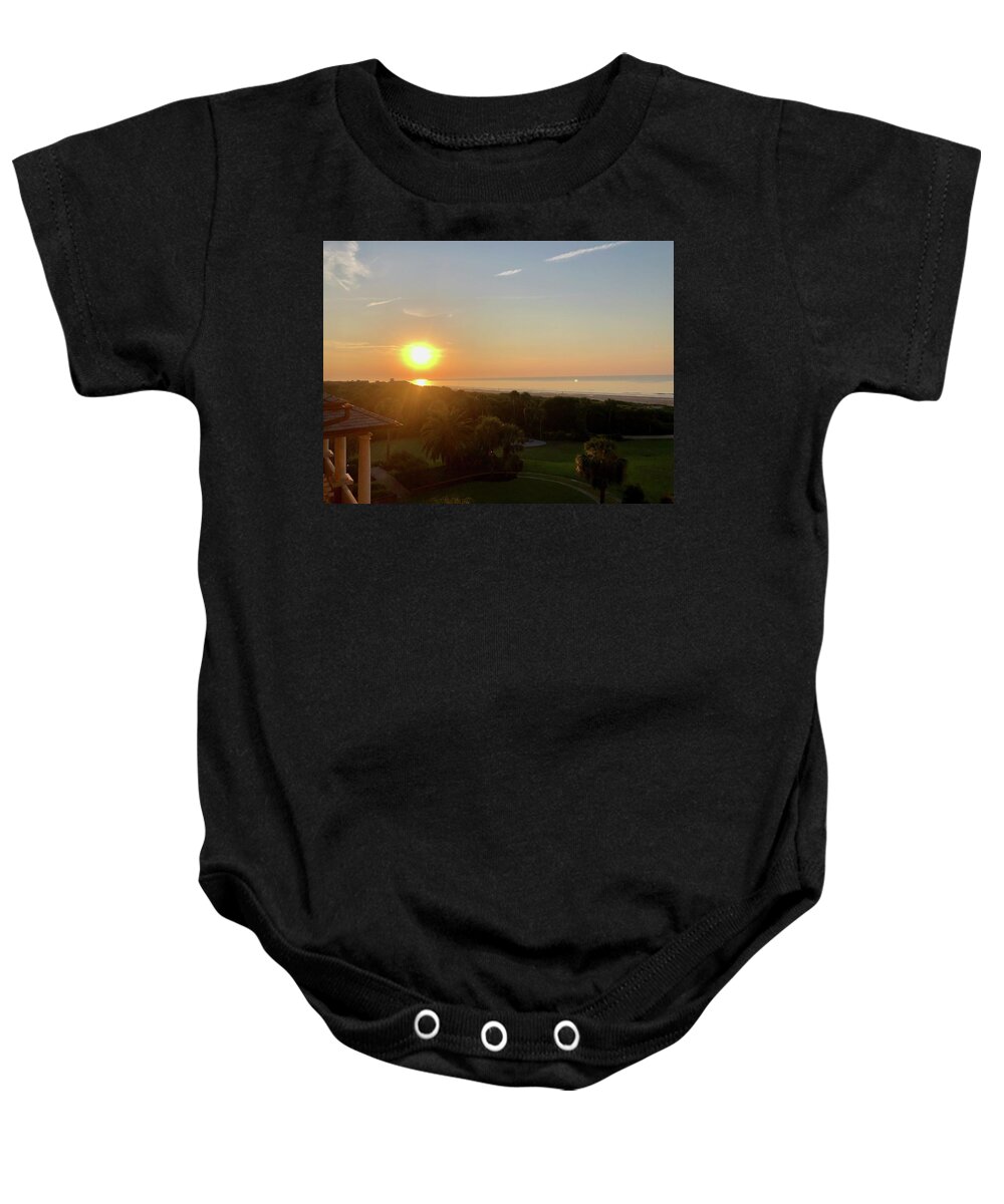 Kiawah Island Baby Onesie featuring the photograph Sanctuary Sunrise by M West