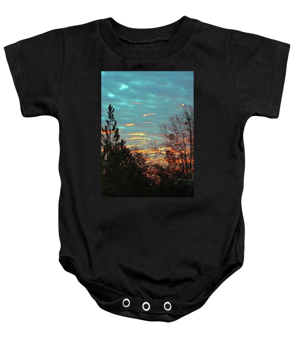 Sunset Baby Onesie featuring the photograph SC Sunset4269 by Carolyn Stagger Cokley