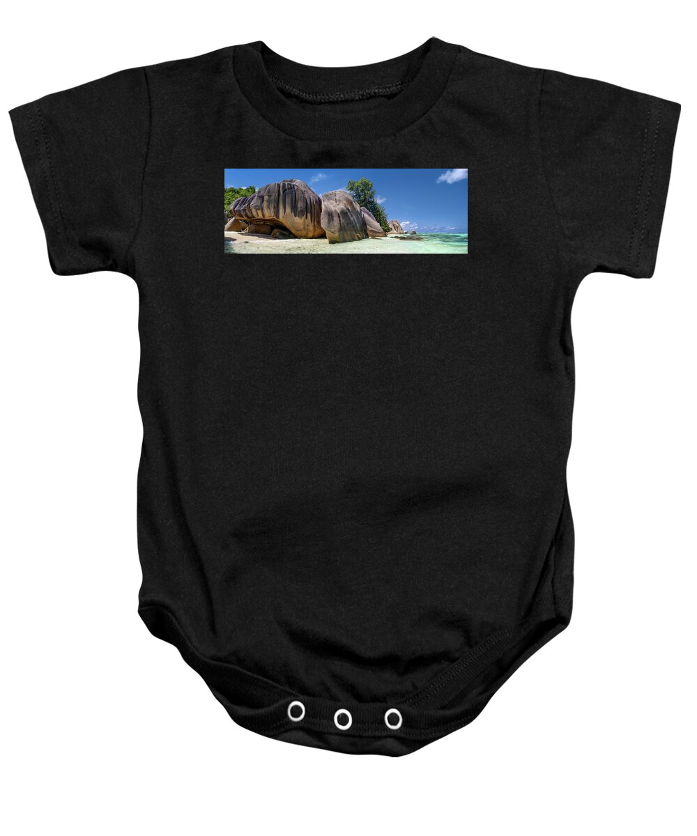 Seychelles Baby Onesie featuring the photograph Seychelles - Anse Source d'Argent beach on La Digue island by Olivier Parent