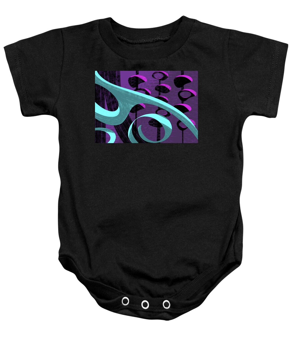 Abstract Baby Onesie featuring the digital art Shape Language by Alan Bodner