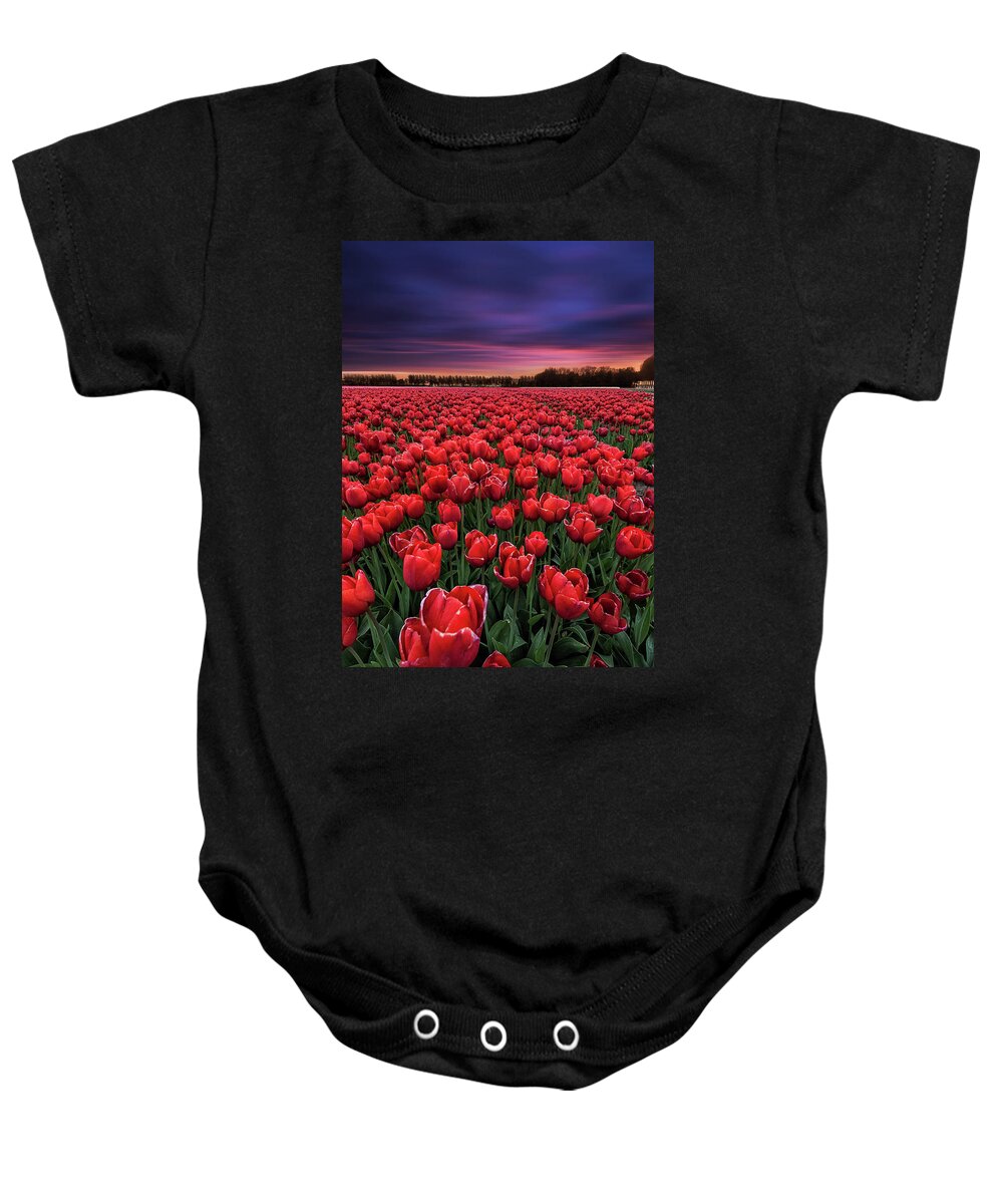 Landscape Baby Onesie featuring the photograph Silent sunset by Jorge Maia