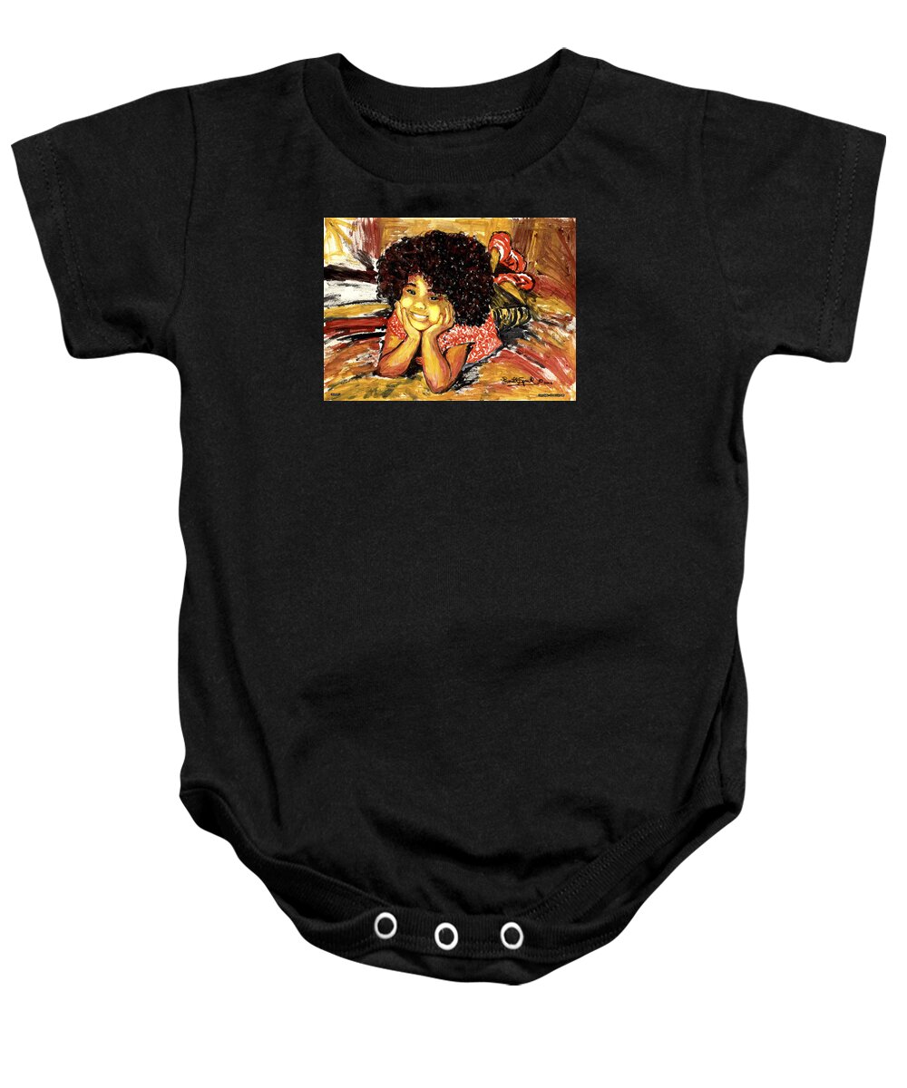 Everett Spruill Baby Onesie featuring the painting Simone by Everett Spruill