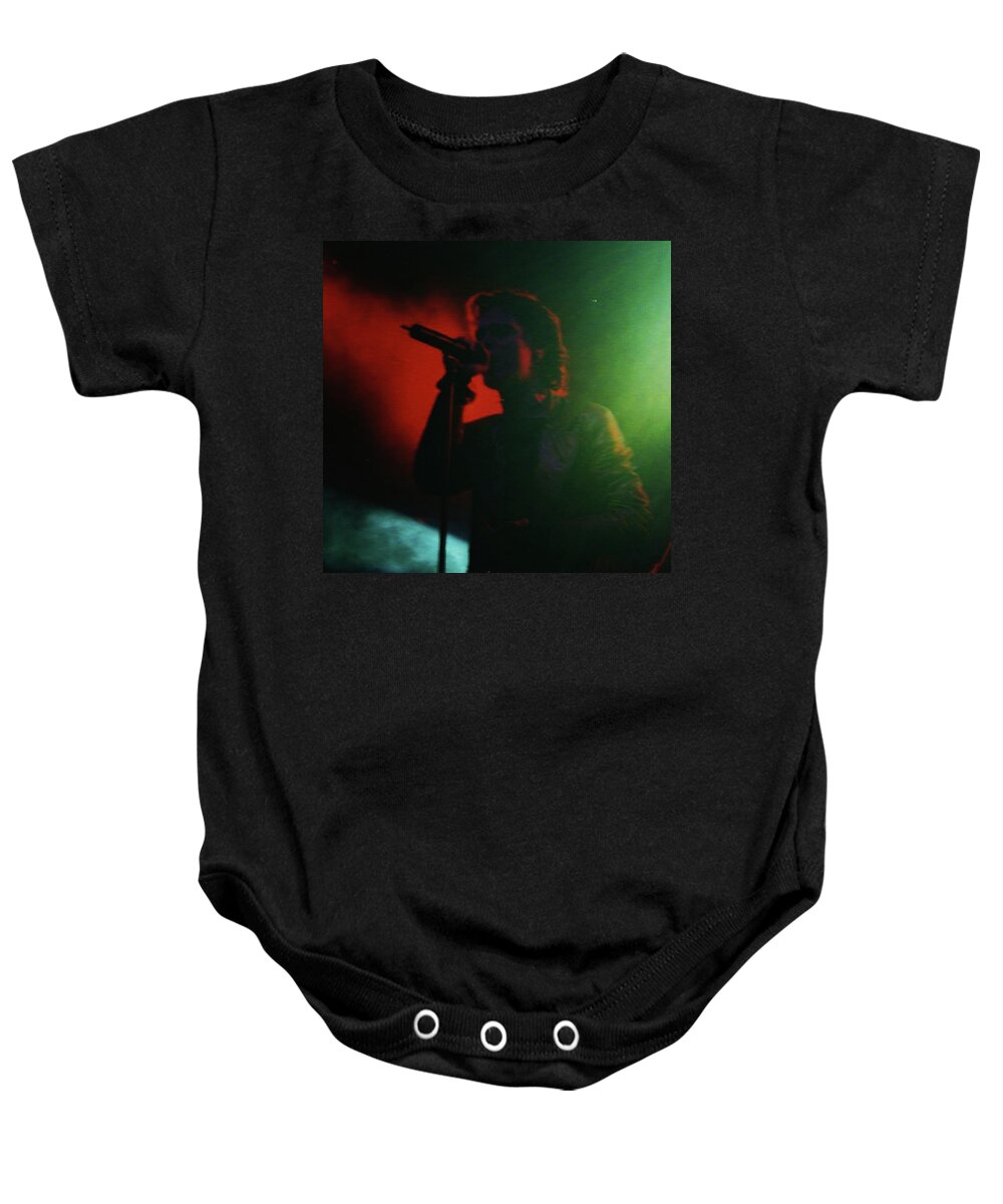 Chanteur Baby Onesie featuring the mixed media Singer by Joelle Philibert