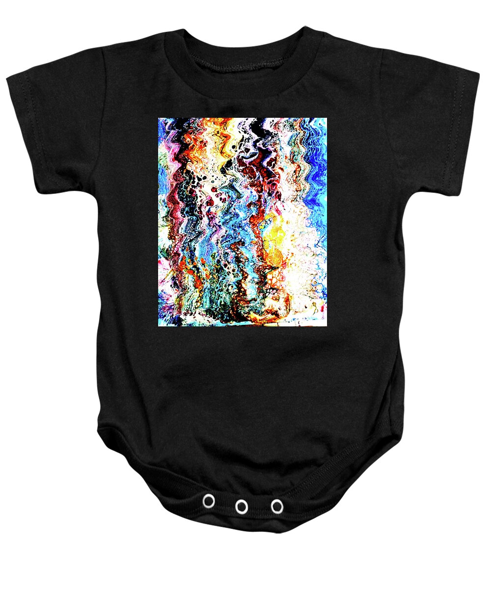 Colors Baby Onesie featuring the painting Sizzle by Anna Adams