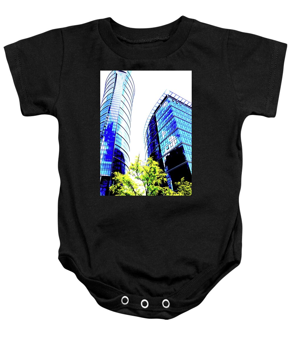 Skyscraper Baby Onesie featuring the photograph Skyscraper In Warsaw, Poland 6 by John Siest