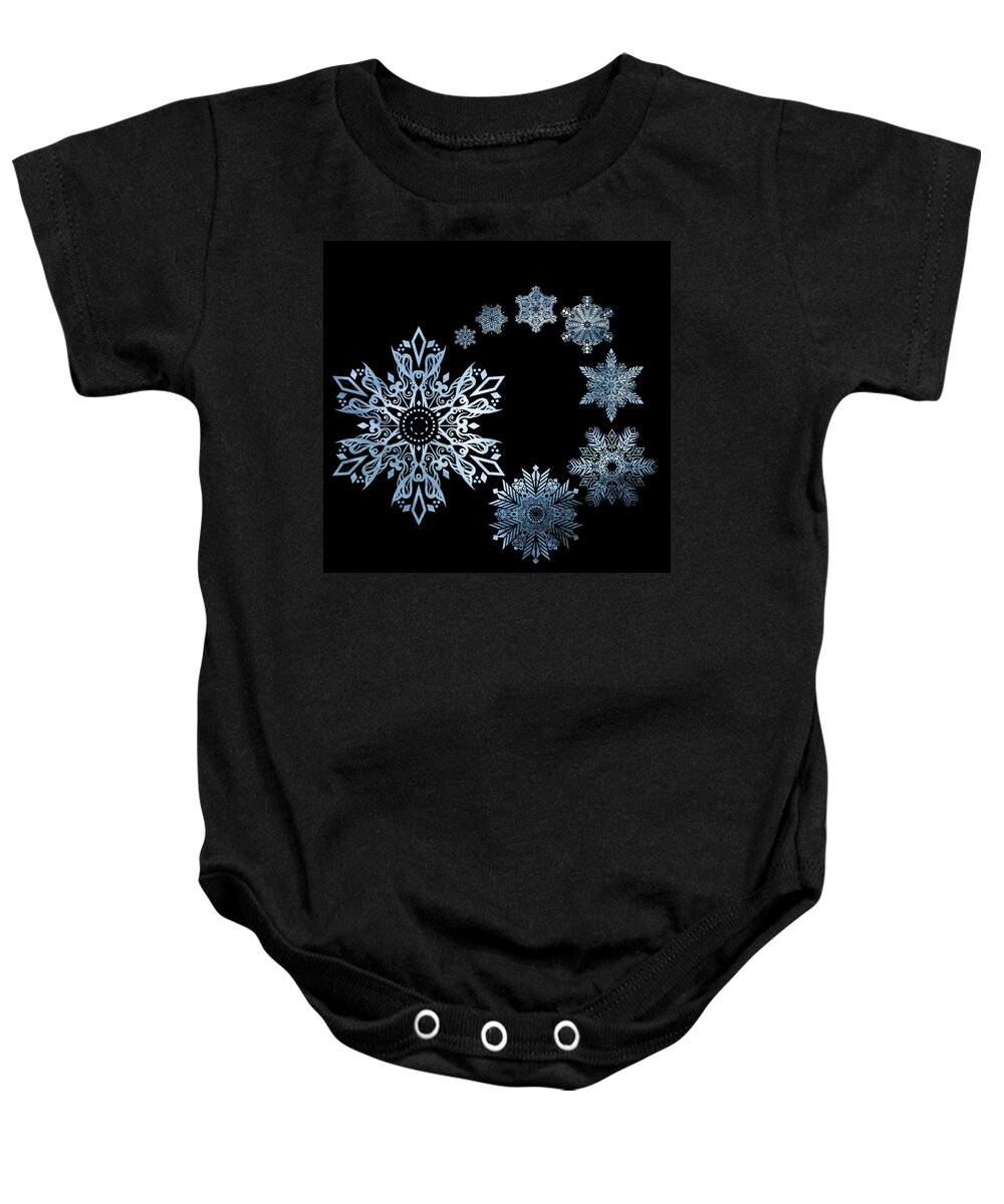 Snowflakes Baby Onesie featuring the photograph Snowflakes by Crystal Wightman