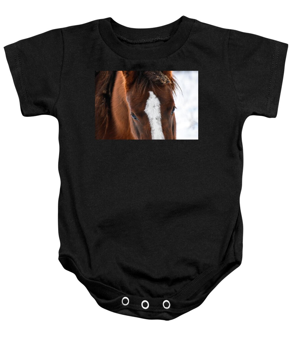 Winter Baby Onesie featuring the photograph Soft Beauty by Listen To Your Horse