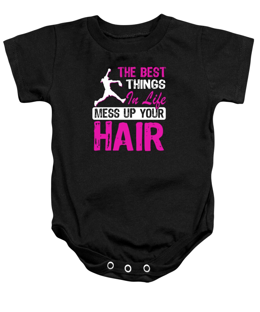 Softball Baby Onesie featuring the digital art Softball Pitcher The Best Things by Me