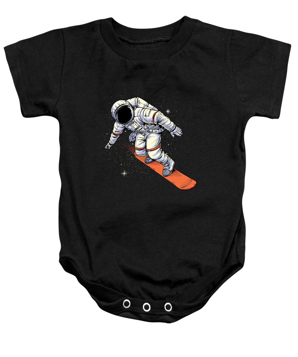 Space Boarding Baby Onesie featuring the digital art Space Boarding by Digital Carbine