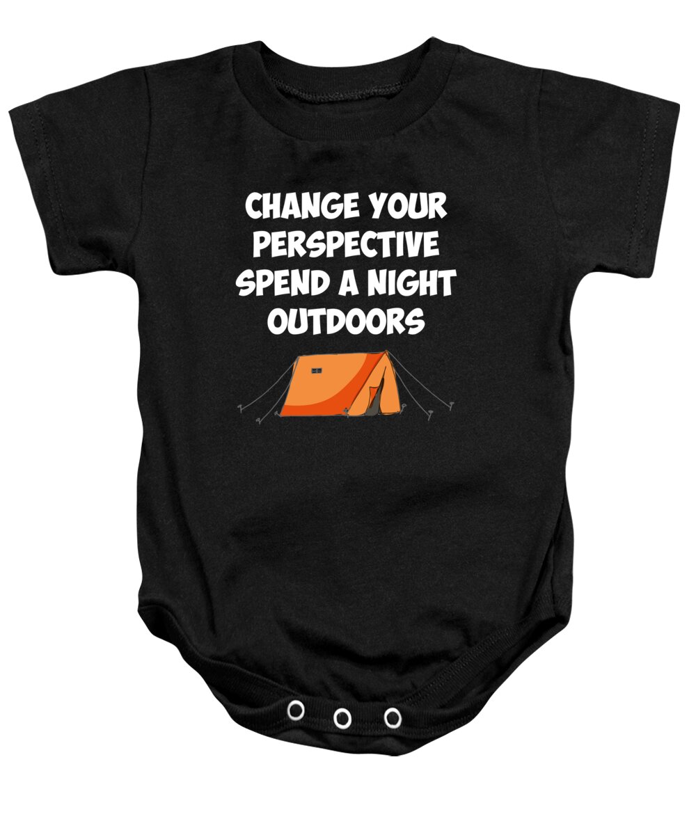 Angling Baby Onesie featuring the digital art Spend a Night Outdoors Camping Hiking by Jacob Zelazny