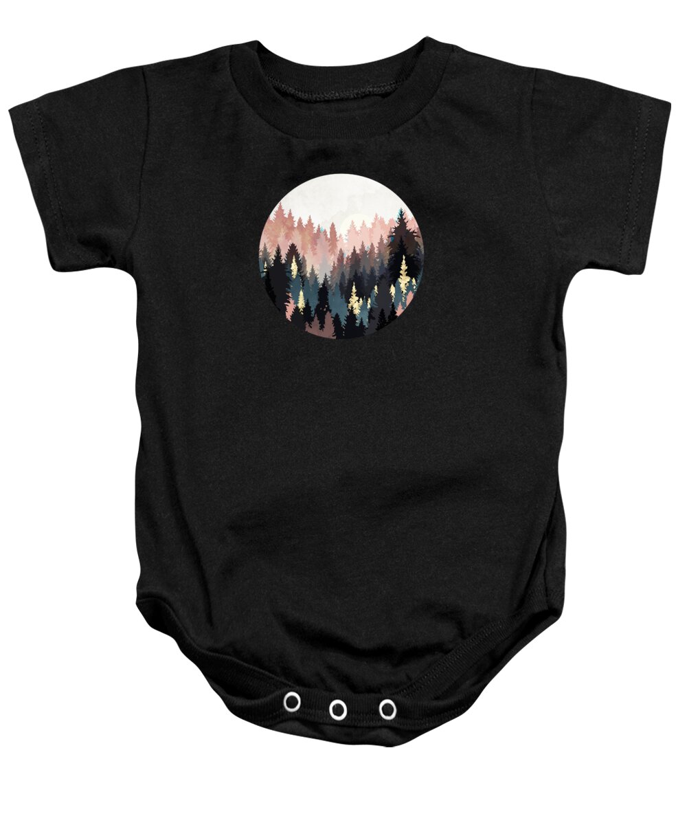 Digital Baby Onesie featuring the digital art Spring Forest Light by Spacefrog Designs