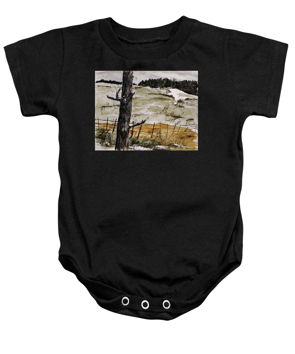 Farm Baby Onesie featuring the painting Spring Thaw by John Williams