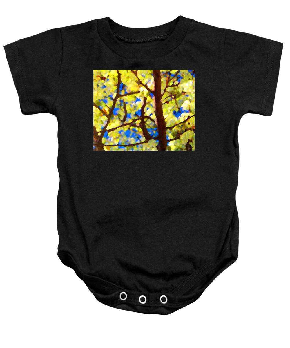 Abstract Baby Onesie featuring the painting Spring Tree by Amy Vangsgard
