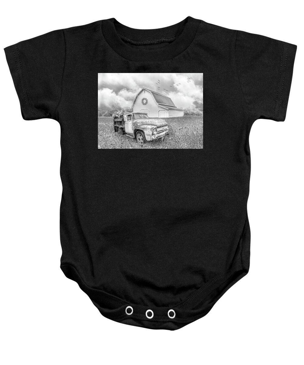 1951 Baby Onesie featuring the photograph Springtime Dreaming Black and White by Debra and Dave Vanderlaan