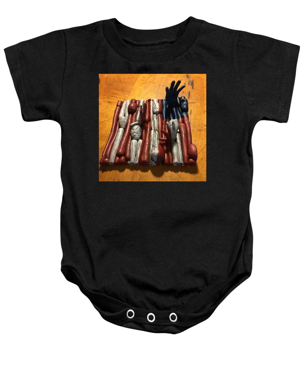 Relief Baby Onesie featuring the relief State of the Union 2 by Janet Lipp