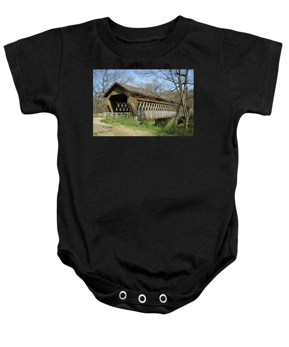 Nostalgia Baby Onesie featuring the photograph State Road Bridge by Norman Reid
