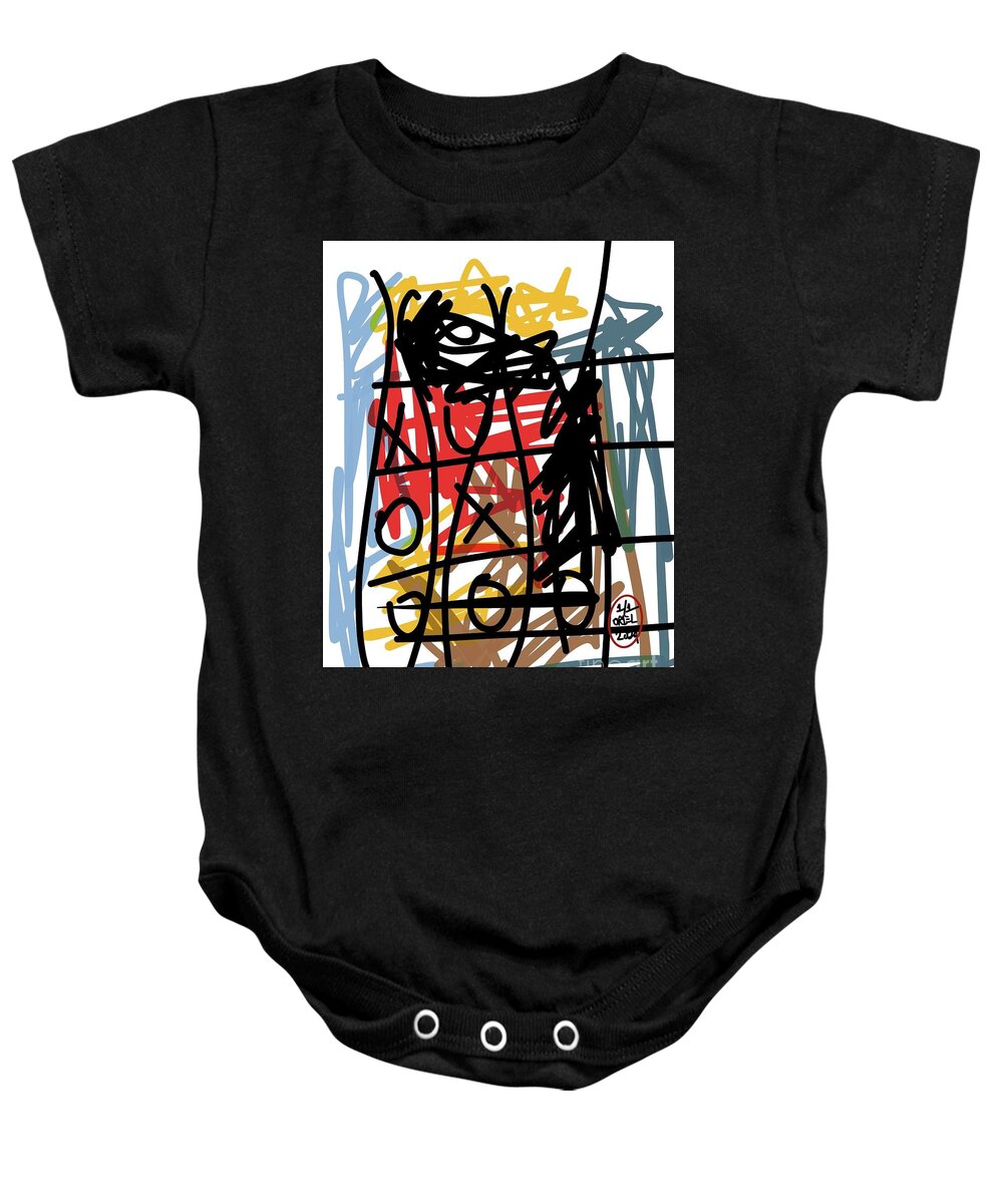  Baby Onesie featuring the painting Strategy by Oriel Ceballos